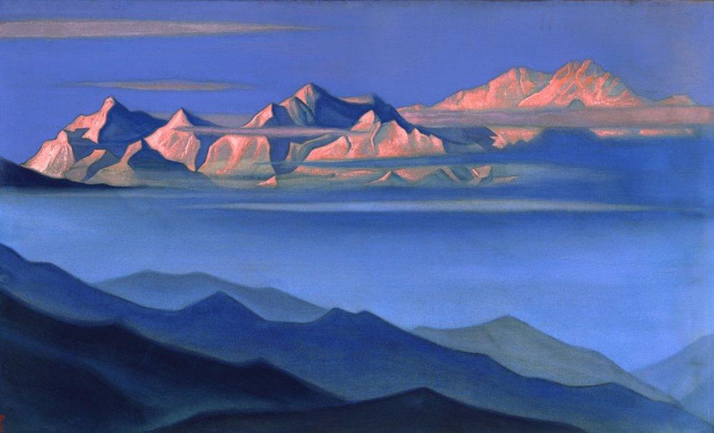 Николай Рерих. Канченджанга. Картина, пейзаж, живопись, рисунки, фото гор